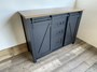 Server Cabinet - Rustic White Oak top with black cabinet 